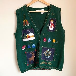Vintage Embroidered Christmas Vest